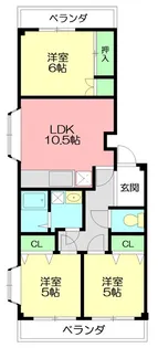 タプラ下荻野【3階】の間取り