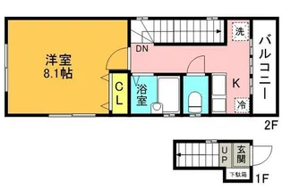 チャルシーコートI A棟【2階】の間取り