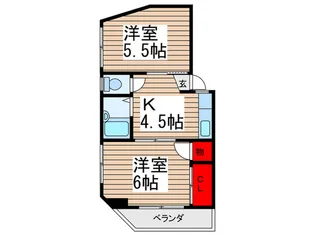 渡辺コーポ【3階】の間取り