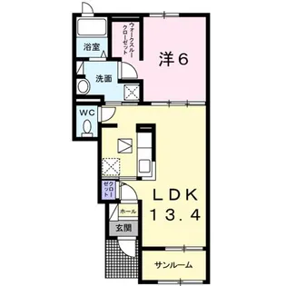 1LDKの間取り画像