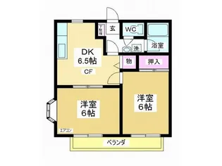 ベルメゾンITO B棟【1階】の間取り