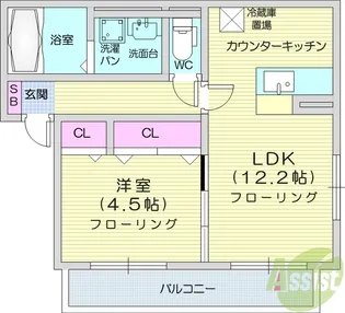 コーポ・ゼルゴバ【2階】の間取り