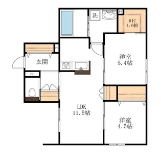Grace court西棟【1階】の間取り