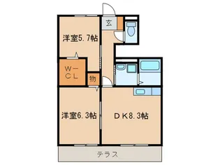 サンシャインクロノス【1階】の間取り