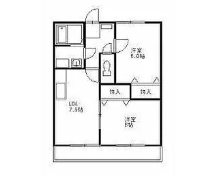 ムゲンハイツ若草A【2階】の間取り