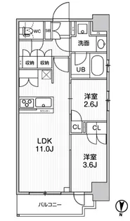 シーズンフラッツ菊川WEST【3階】の間取り