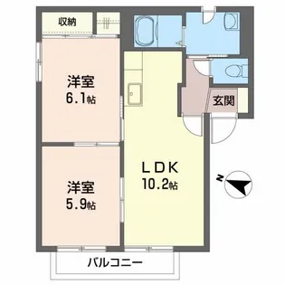 グレース城下D【2階】の間取り