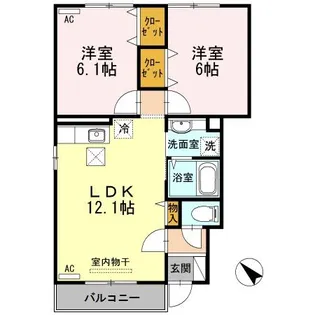 ゆがふテラスI【1階】の間取り