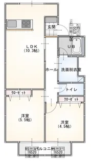 サンコート飛鳥【2階】の間取り