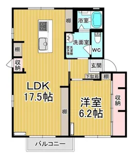 ラフォーレ・ハピネスB【1階】の間取り