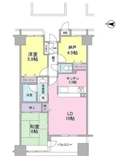 ラフィーネデュオ【8階】の間取り