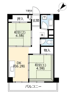 UR稲毛駅前【10階】の間取り