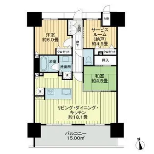 アルファパークナード高松ザ タワー【2階】の間取り