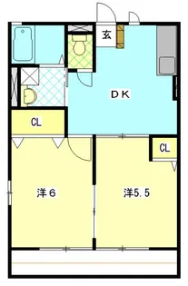 レオハイムB【2階】の間取り