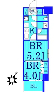 パークアクシス横濱大通り公園【4階】の間取り