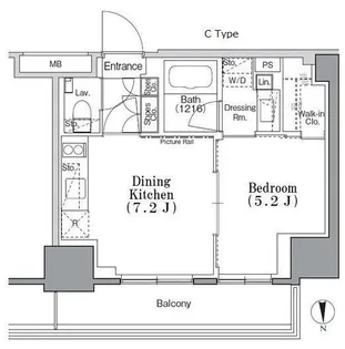 パークハビオ飯田橋【7階】の間取り