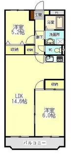 リバーサイドテラス【1階】の間取り