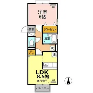 セジュ一ルMIYA【2階】の間取り