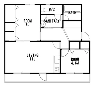 八ツ田ハイツ南棟【3階】の間取り