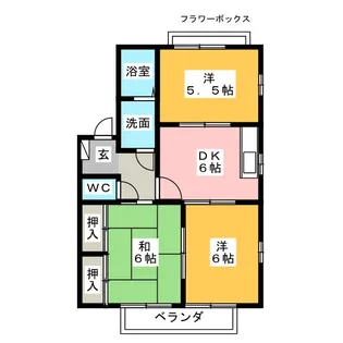 サンフレッシュ E棟【2階】の間取り