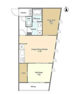 プライムアーバン目黒東山【3階】の間取り