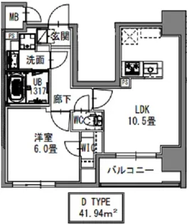 エスレジデンス新御徒町イースト【5階】の間取り