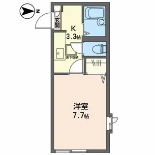 サンフラワー八幡【1階】の間取り