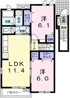 セイバリーA【2階】の間取り