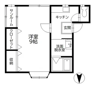 コーポコーラル【1階】の間取り