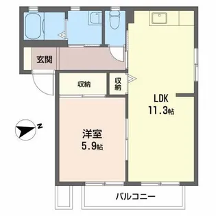 バリュージュ王子 B棟【2階】の間取り