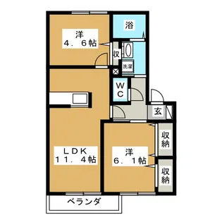 ラフィネU D棟【2階】の間取り