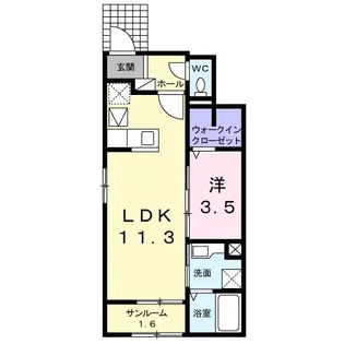 ファイン・カーサB【1階】の間取り
