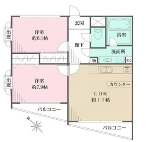 エスポワール中野坂上【2階】の間取り