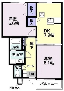 ビエント紫風I【1階】の間取り