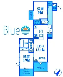 リヴェール港南【1階】の間取り