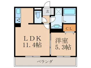 EXCUBE TAKASU SOUTH-COURT【1階】の間取り