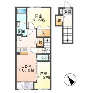 久居相川町新築アパート【2階】の間取り