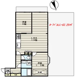 シャトレー白楽ガーデン【4階】の間取り