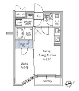 アトリオフラッツ奥沢【4階】の間取り