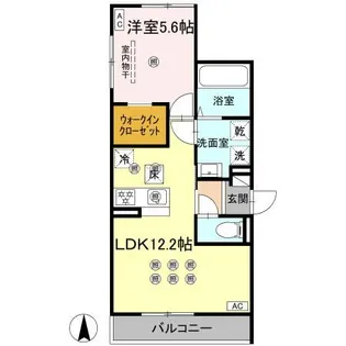 ベルナシェンテ南松山【1階】の間取り