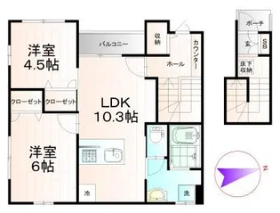 エスペランス西保木間【2階】の間取り
