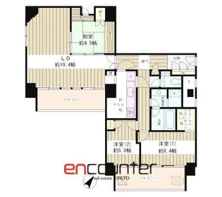リバー&タワー【17階】の間取り