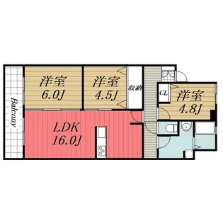 ラポール観山【3階】の間取り