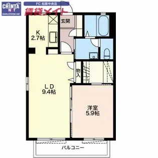 コーポフレグランス F【2階】の間取り