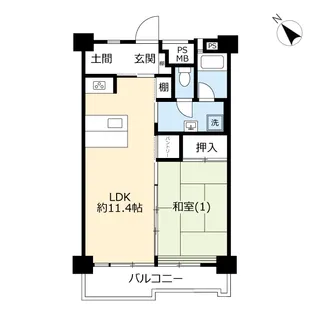 URハイタウン塩浜【10階】の間取り