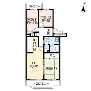 URラ・ヴェール茅ヶ崎鶴が台【2階】の間取り