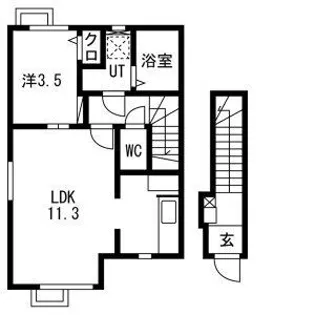 Lien鶴岡B(リアン鶴岡B)【2階】の間取り