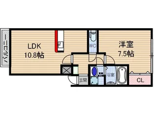 星見レスガス【1階】の間取り