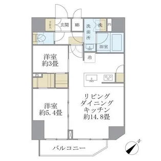 アジールコート町屋【15階】の間取り