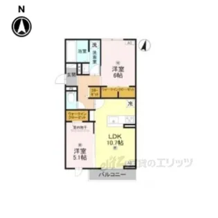 テラス・オルキデ宝来【2階】の間取り